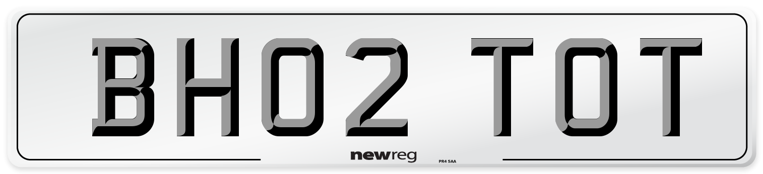 BH02 TOT Number Plate from New Reg